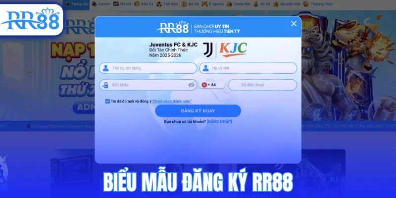Biểu mẫu đăng ký RR88