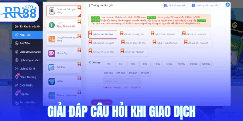 Giải đáp câu hỏi khi giao dịch
