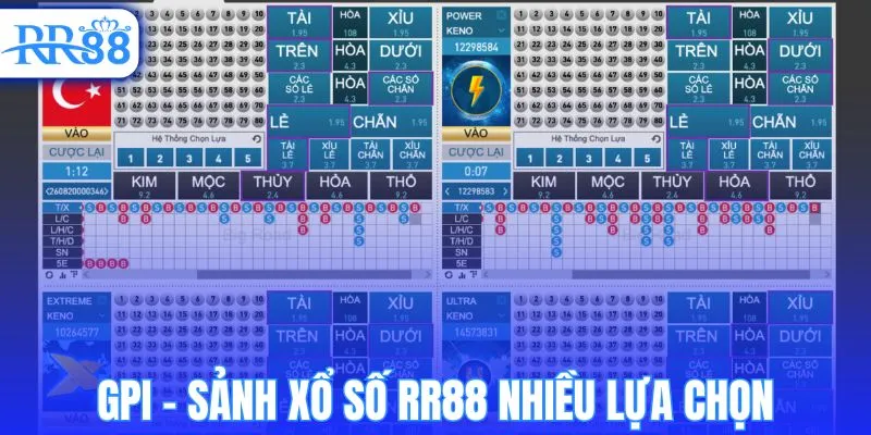 GPI - Sảnh xổ số RR88 nhiều lựa chọn