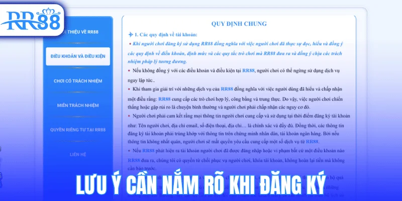 Lưu ý cần nắm rõ khi đăng ký