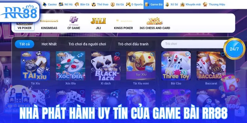 Nhà phát hành uy tín của game bài RR88